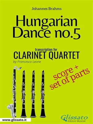cover image of Hungarian Dance no.5--Clarinet Quartet Score & Parts